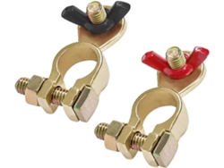 Bornes De Batería 12v/24v De Latón Con Tuerca De Ala Para Coche Y Barco, Rojo Y Negro, 2 Piezas