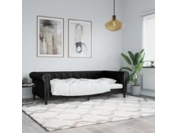 Sofá Cama Sin Colchón Cuero Sintético Negro 80x200 Cm