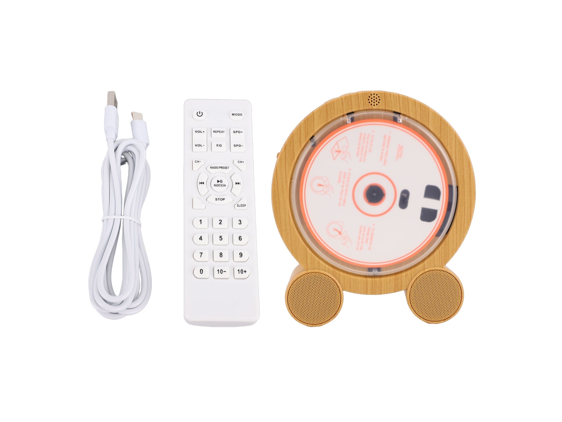 Reproductor De Cd Vertical De Escritorio Altavoz Hifi Bluetooth Fm Usb Portátil Blanco
