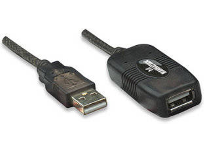 Cable USB MANHATTAN USB A/USB A 10 m Macho/Hembra Negro