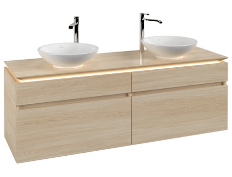 Villeroy &amp Boch Legato Vanity unit B600 1600x550x500mm 2 lavabos iluminación LED