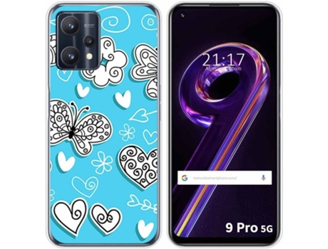 Carcasa para Realme 9 Pro 5G TUMUNDOSMARTPHONE Dibujos Mariposas Multicolor