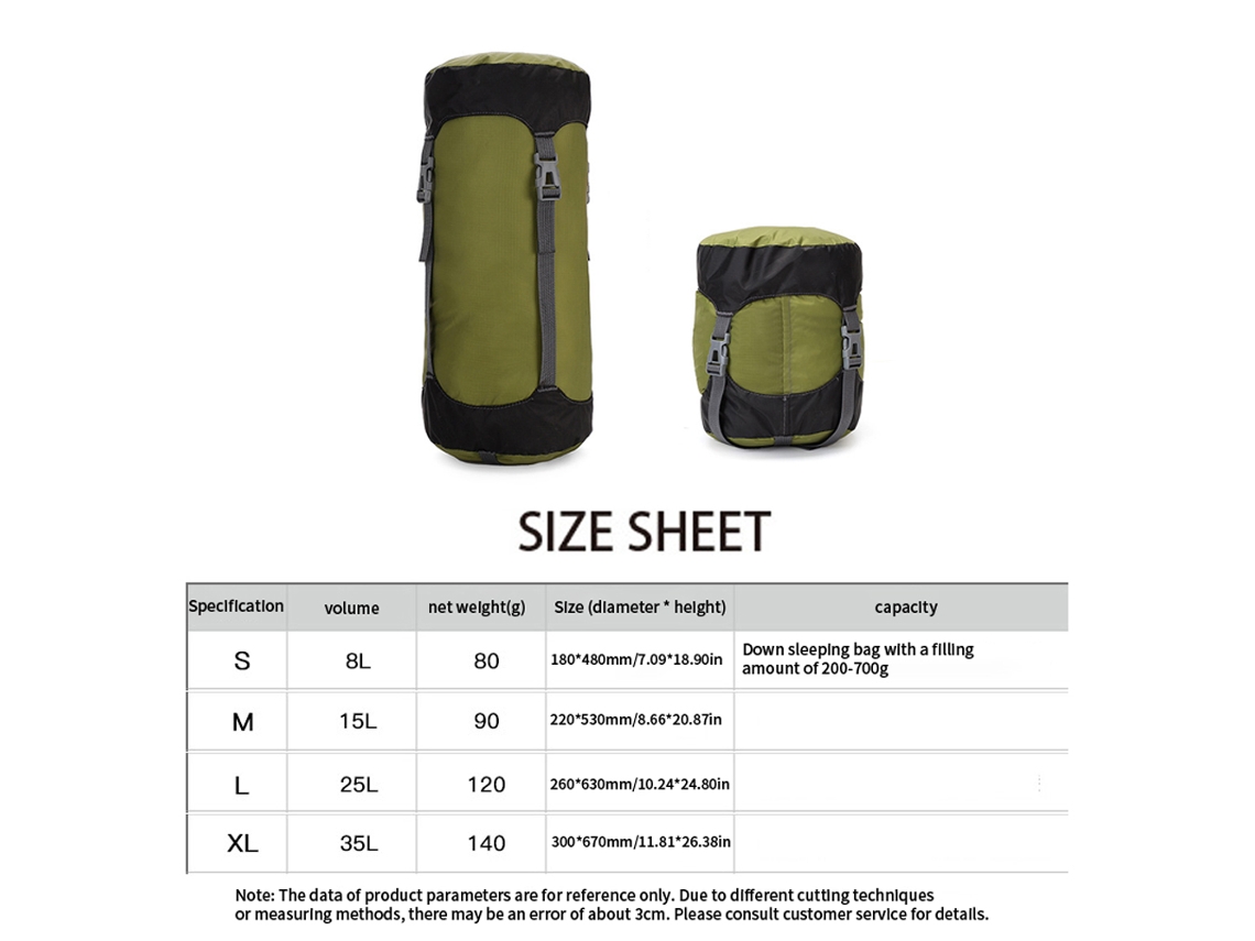 Bolsa De Compresión Para Sacos De Dormir, Chaquetas De Plumas, Edredones Y Para Acampar Al Aire Libre.