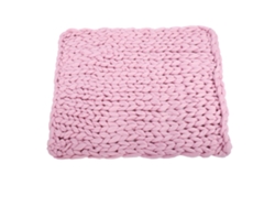 Manta De Sofá Rosa Tejida, Gruesa, Cálida, Suave Y Extragrande De 100x80 Cm.