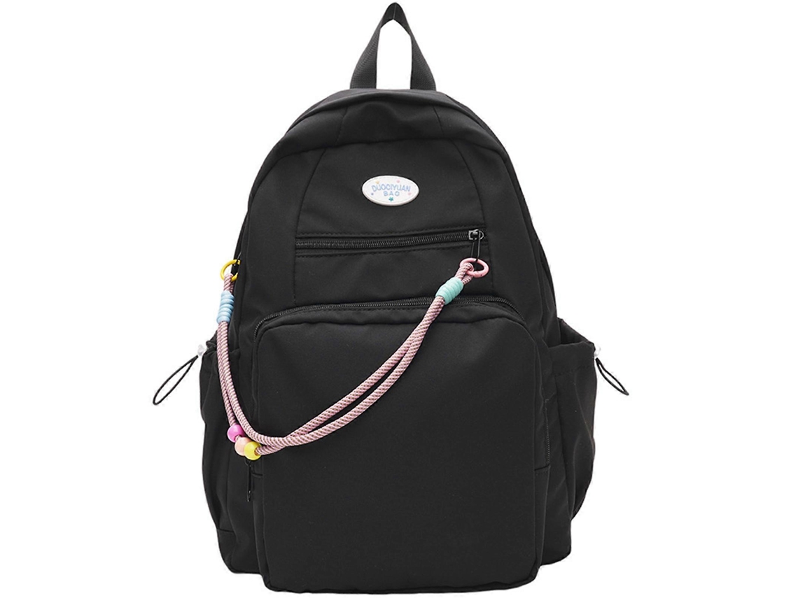 Mochila multifuncional con compartimento transparente extraíble, espaciosa, ideal para estudiantes y fans del anime. Color: Negro.
