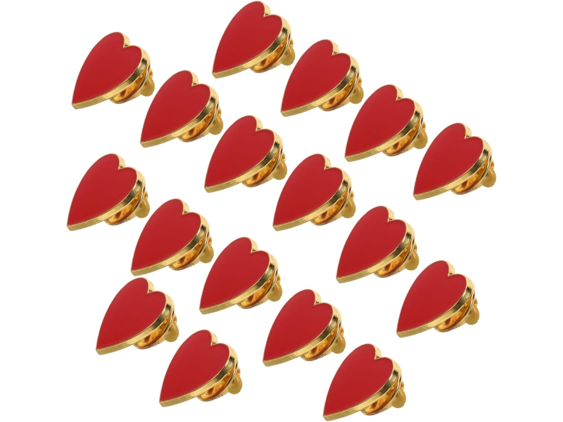 Broches Em Formato De Coração, Conjunto Com 20 Unidades, Borda Dourada, Design Pequeno, Para Decoração De Casamentos E Embalagens, Femininos.