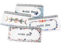 Juego De 4 Cuadernos Espirales Sin Fecha, Planificadores Semanales Y Mensuales Portátiles, Cuadernos