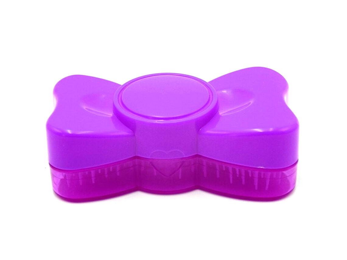 Escova De Massagem Para Cabelo E Couro Cabeludo Plástica Em Forma De Laço Redonda Roxa Anti-estática