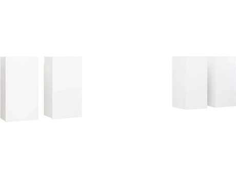 Conjunto 4 Mueble para la televisión VIDAXL Blanco Madera contrachapada (30.5x30x60 cm)