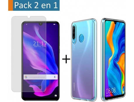Carcasa + Protector de Pantalla Huawei P30 Lite TUMUNDOSMARTPHONE Gel Transparente Transparente