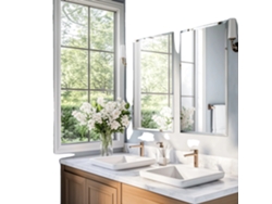 Espejo de baño sin marco, diseño rectangular, alta definición, 40 x 28 pulgadas, OEM