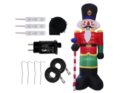Cascanueces Inflable Navideño De 2,4 M Con Luces Led Para Exteriores, Jardín Y Patio.