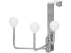 Puerta De Acero Inoxidable Con 3 Soportes Y Ganchos En Bolas Plateadas, Resistente.