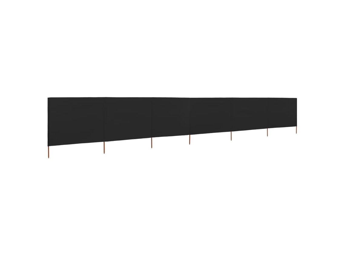 Mampara de tela de 6 paneles, 800 x 160 cm, color negro, WSD723511, Adorável Casa