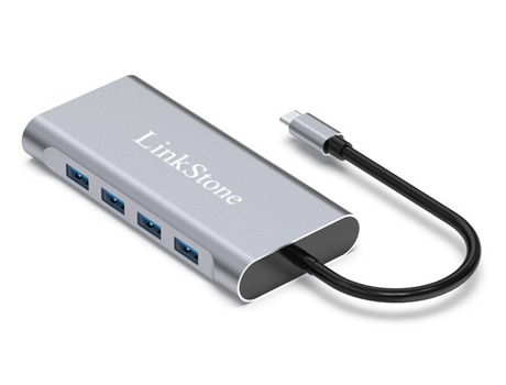 Adaptador LINKSTONE C330C 11In1 Tipo-C @ 100Mbps 4Usb3.0 VGA HDMI Sd/TF Pd Aux 3.5Mm para Huawei Mate40/P50 S20