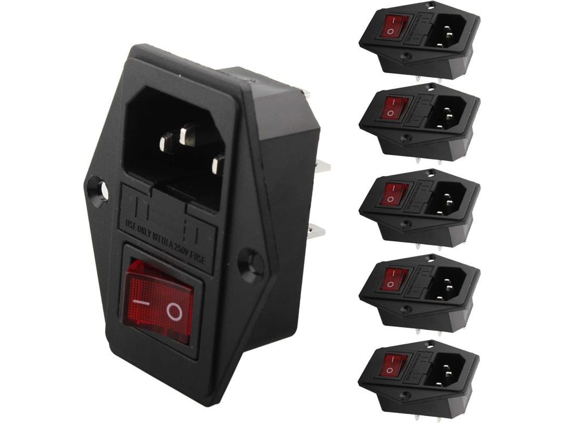 2026-conector Adaptador Iec 320 C14, Conector De Montaje Flush 220-250v/10a Con Interruptor Y Fusible