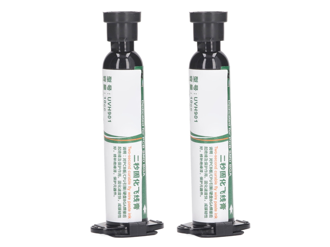 Tinta De Máscara De Soldadura De Curado Uv, 2 Unidades, Para Reparación De Pcb Bga, Resistente A Altas Temperaturas, Color Blanco Lechoso, Secado Rápido En 2 Segundos.