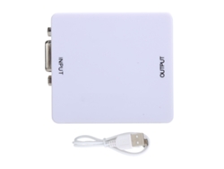 Conversor Vga Para High Definition Multimedia Interface Mini Hd 1080p Caixa Adaptador Branco