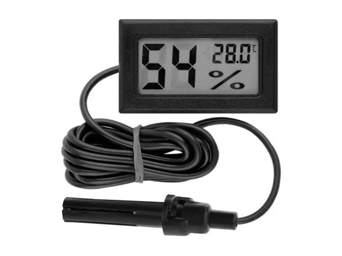 Mini Termómetro Higrómetro Digital Con Sonda Para La Medición De Temperatura Y Humedad En Interiores Y Exteriores.