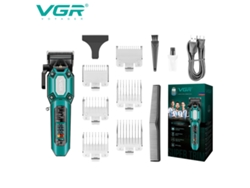 Cortapelos eléctrico con pantalla LCD, ideal para cabello graso, MDUG (verde)