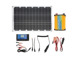 Sistema Solar Portátil 300w Inversor 18v Panel Solar 18w Controlador 12v 24v 30a