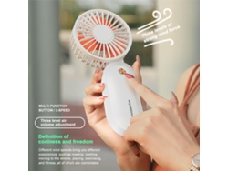 Mini ventilador de escritorio portátil con 3 velocidades, recargable, para colgar al cuello.