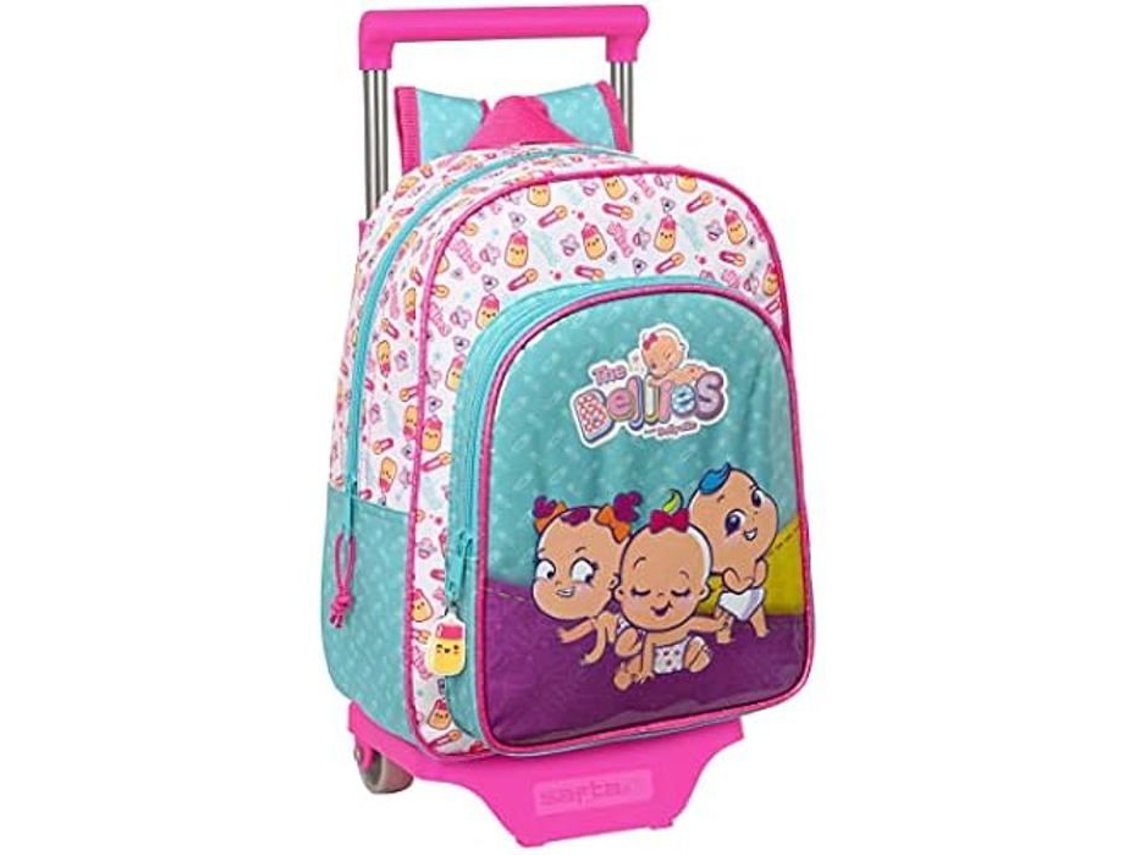 Mochila Escolar con Ruedas The Bellies 26 x 34 x 11 cm Morado Turquesa Blanco
