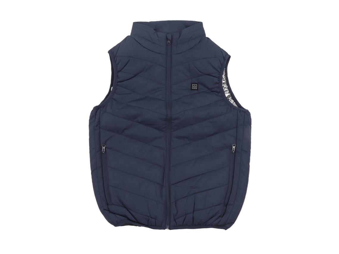 Chaleco Calentador Eléctrico Usb 9 Zonas 3 Niveles De Temperatura Deportes Ao Ar Livre Inverno Tamanho L 52.5-60kg Azul