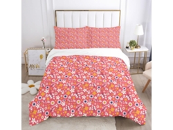 Juego Ropa Cama Estampado Funda Nórdica Almohada Diseño Color Microfibra Microfibra Juego 220x240 Cm