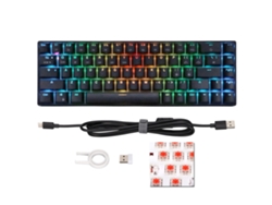 Teclado Mecânico Sem Fio 2.4g 68 Teclas Rgb Dinâmico Retroiluminado Red Switch Para Jogos Windows