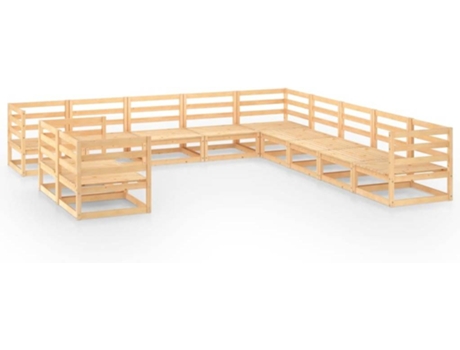 Conjunto 11 de muebles de jardín VIDAXL madera maciza de pino