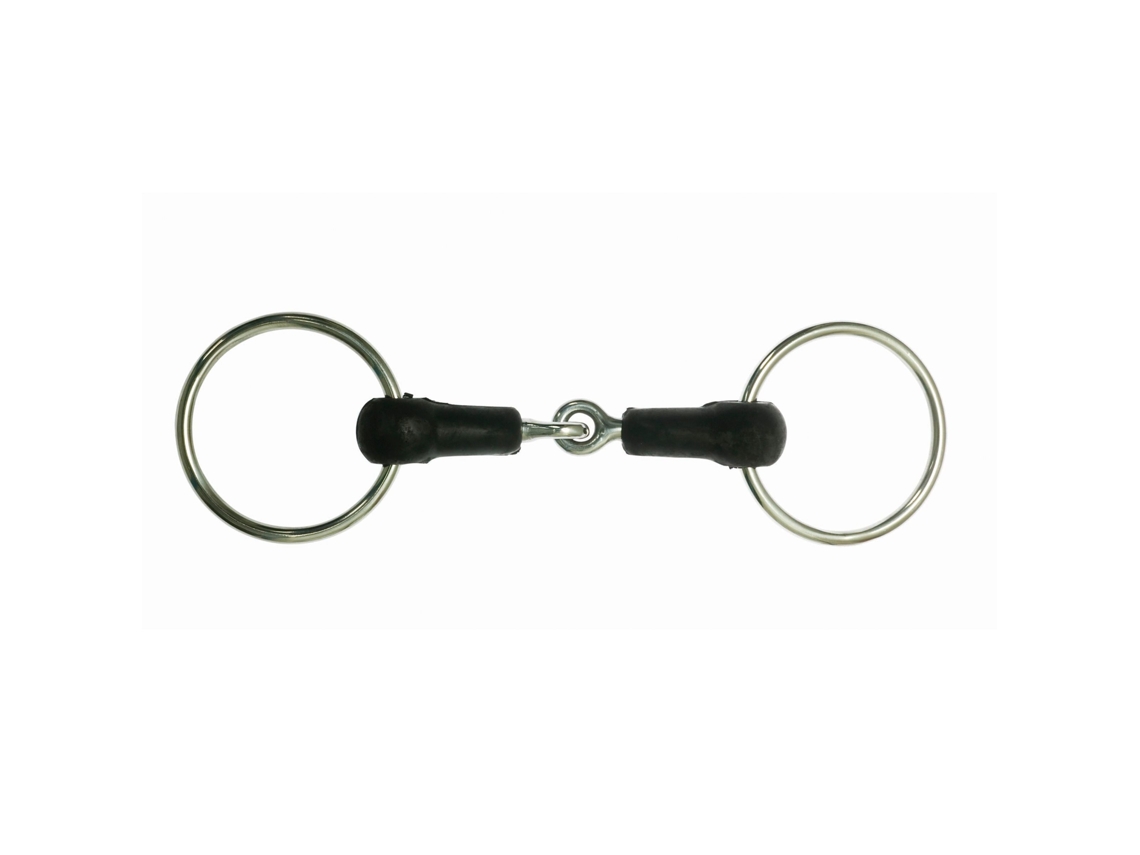 Bocado de anilla libre articulado de caucho duro para caballos WEATHERBEETA Korsteel