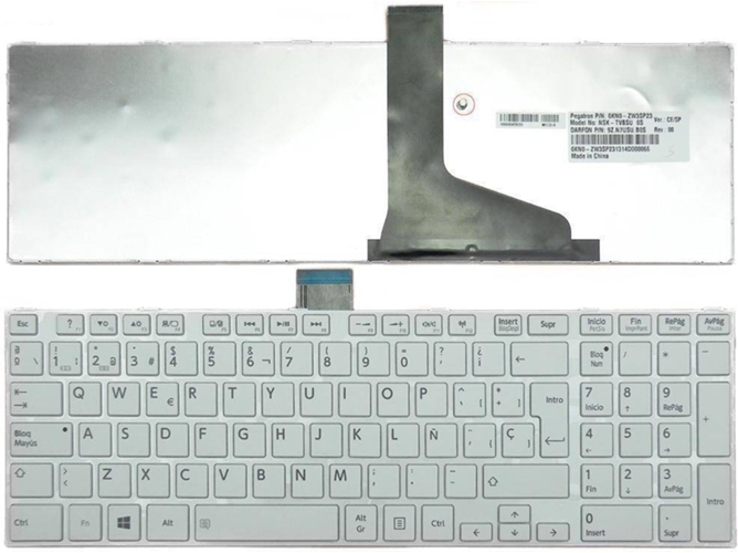 Teclado para Toshiba L850 Blanco Marco Blanco (Para Win8 Os)