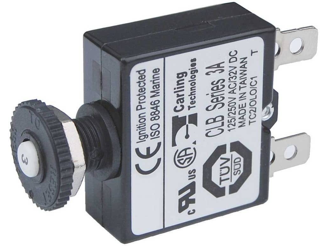 Interruptor BLUE SEA Push Button Thermal With Quick Connect Terminals Negro