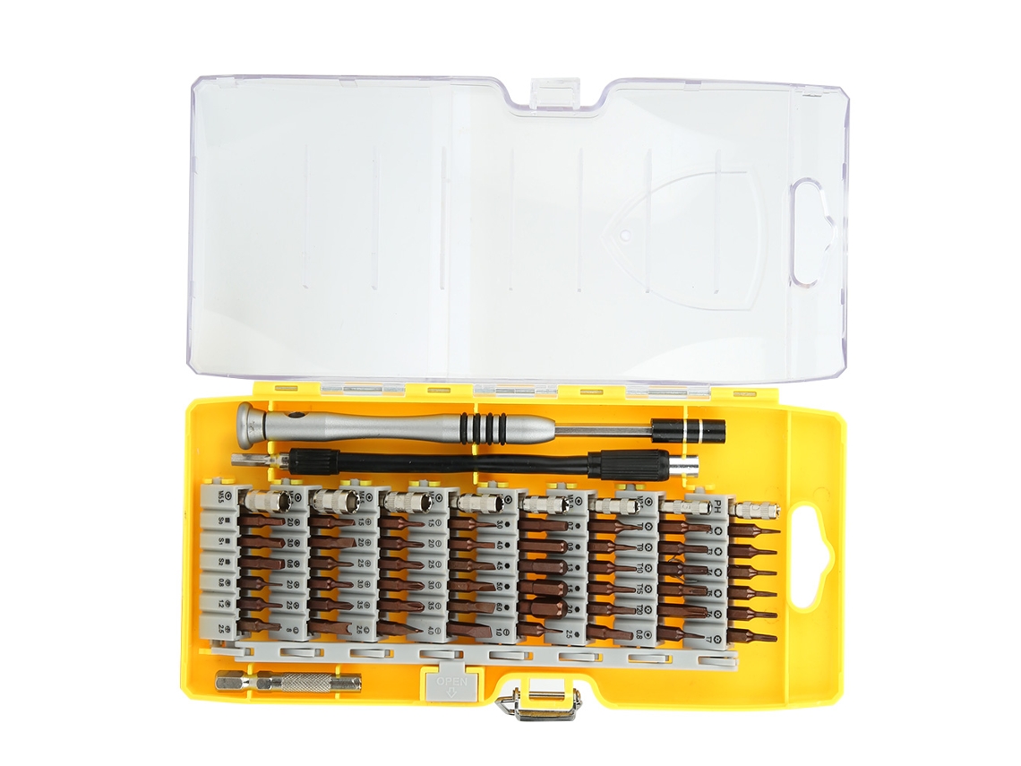 Juego de destornilladores Primerox 60 en 1 para reparar teléfonos móviles, gafas y herramientas manuales.