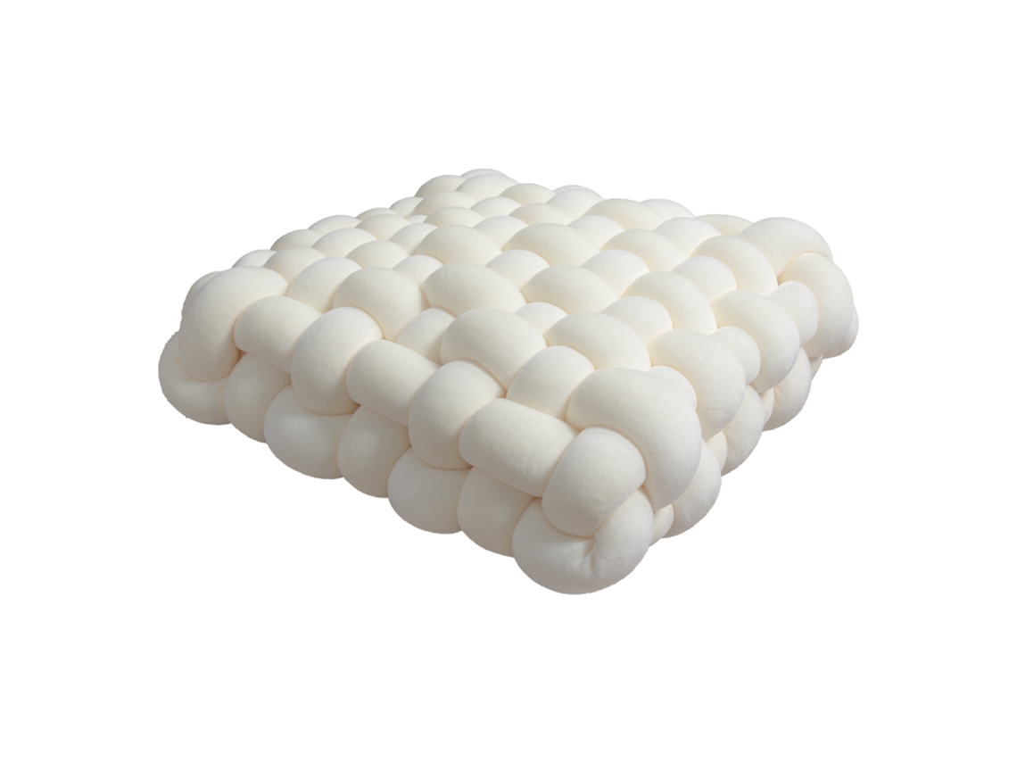 Cojín Trenzado, Suave Y Delicado Para La Piel (blanco) Czhhmart