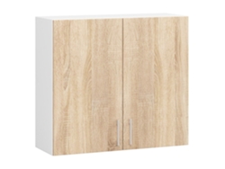 Armario de pared de cocina AKORD W80 sistema LIMA Blanco 80 cm 2 puertas Roble Sonoma mate 2 estantes 80x30,5x72 cm AKORD FURNITURE FACTORY