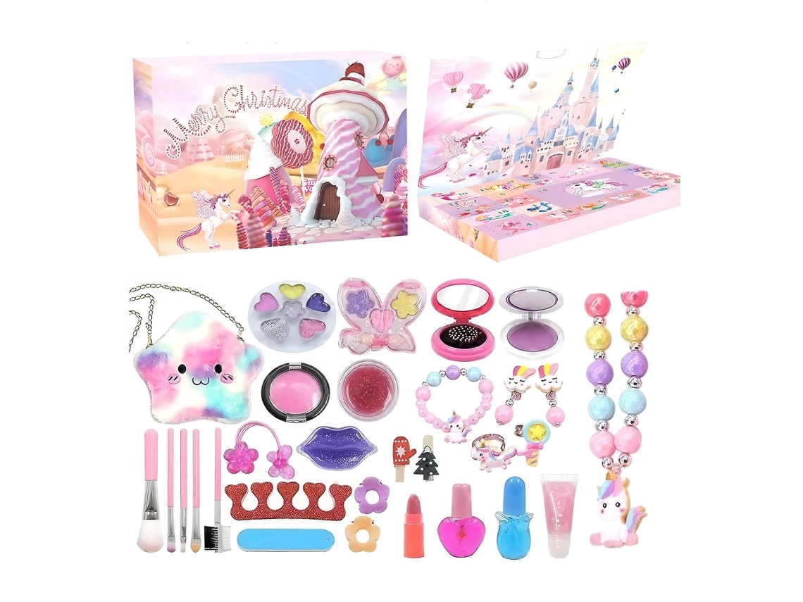 Calendario de Navidad con Maquillaje, Calendario de Adviento con Maquillaje de Juguete Multicolor, Aeuzwr