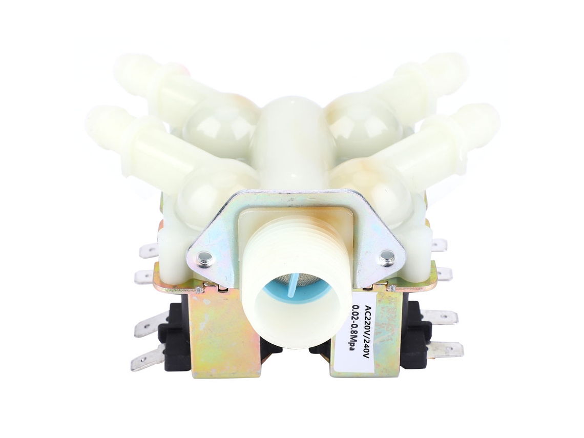 Válvula Solenoide Normalmente Cerrada G3/4, 1 Entrada, 4 Salidas, Cc 24 V/ca 220 V/240 V
