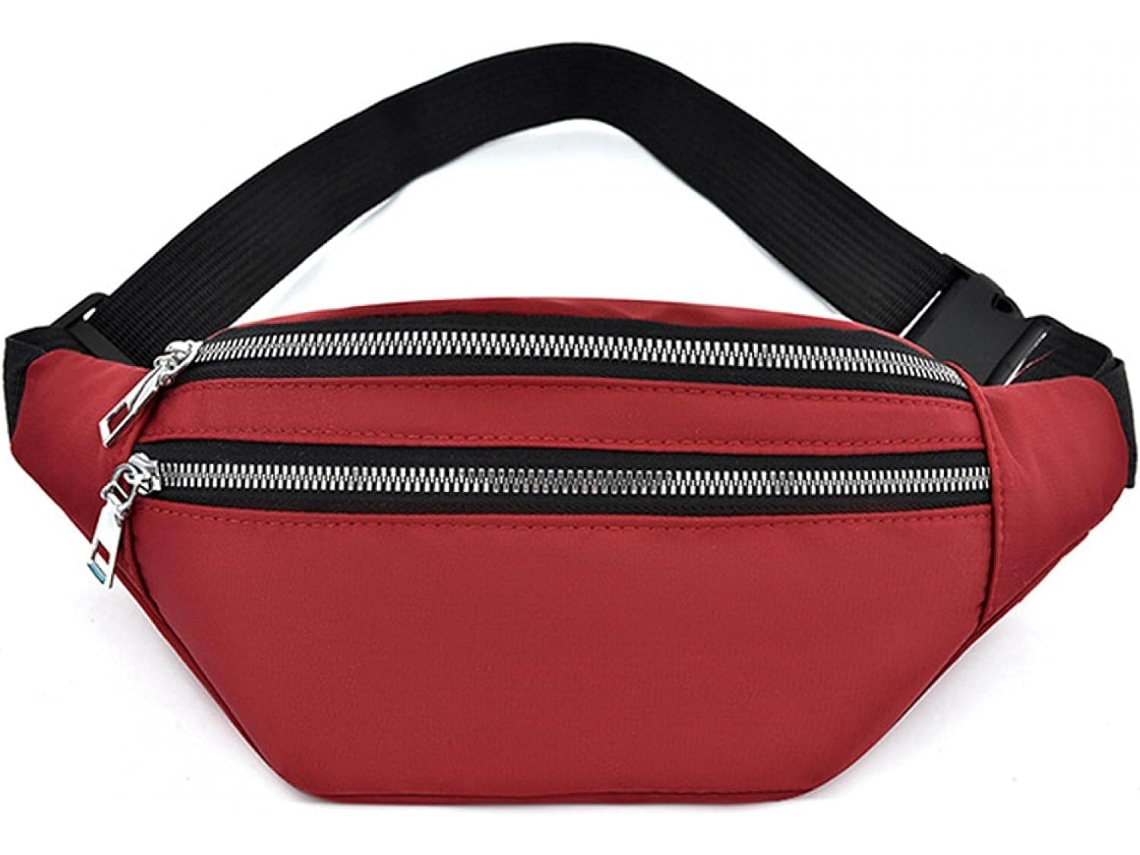 Riñonera deportiva de tela Oxford - Riñonera resistente - Roja