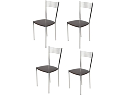 Conjunto de 4 Cadeiras T M C S Elegance M101WE (Castanho Escuro - 87x42x44 cm - Aço)