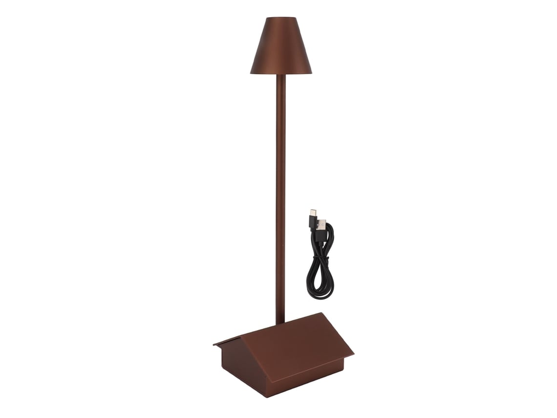 2026-lámpara De Mesa Inalámbrica Portátil Con Batería 5200mah Led Dimmable Control Táctil Ip54 Marrón