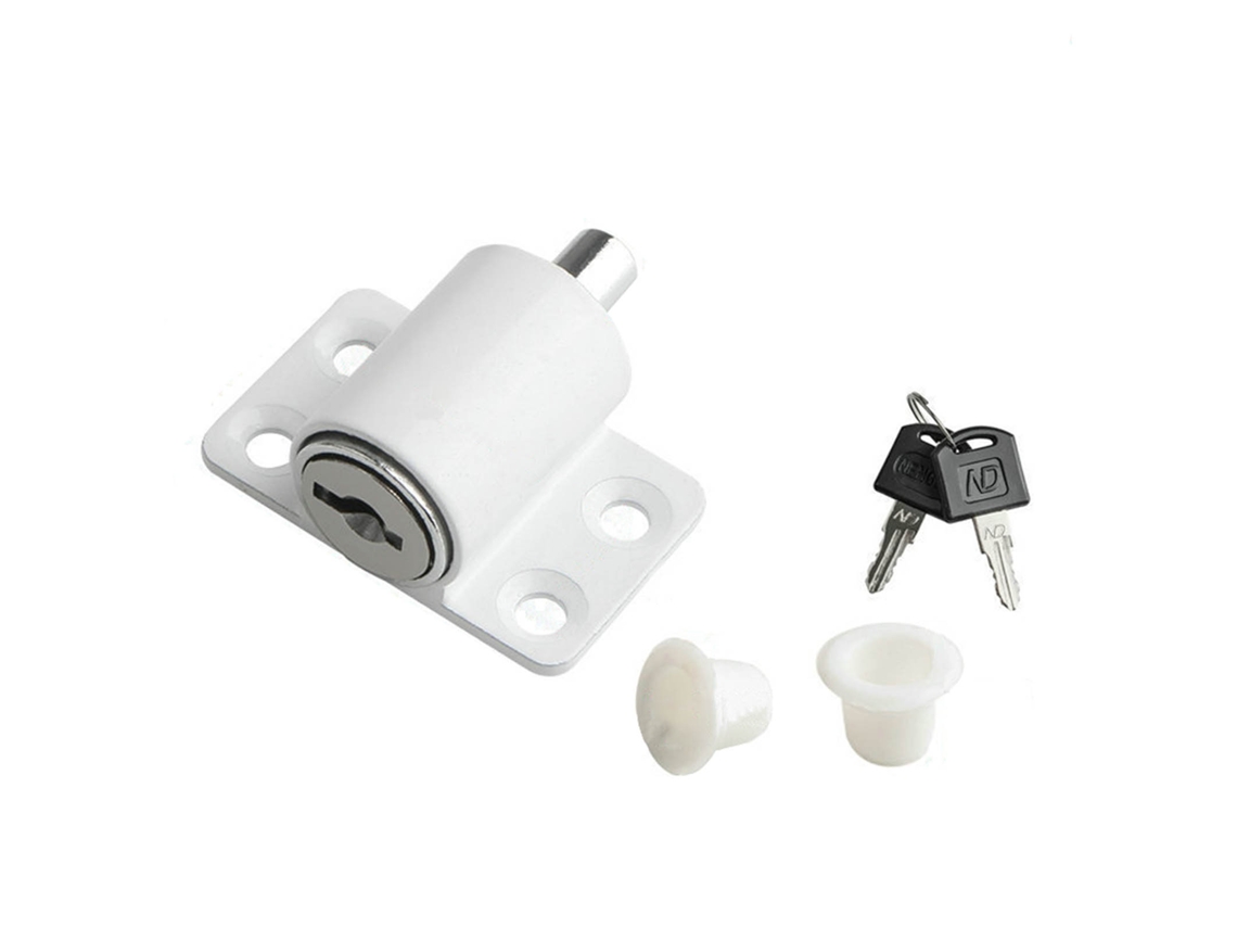 Cerradura De Seguridad Antirrobo De Aleación Con Llaves Para Puertas, Ventanas Y Armarios, Color Blanco.