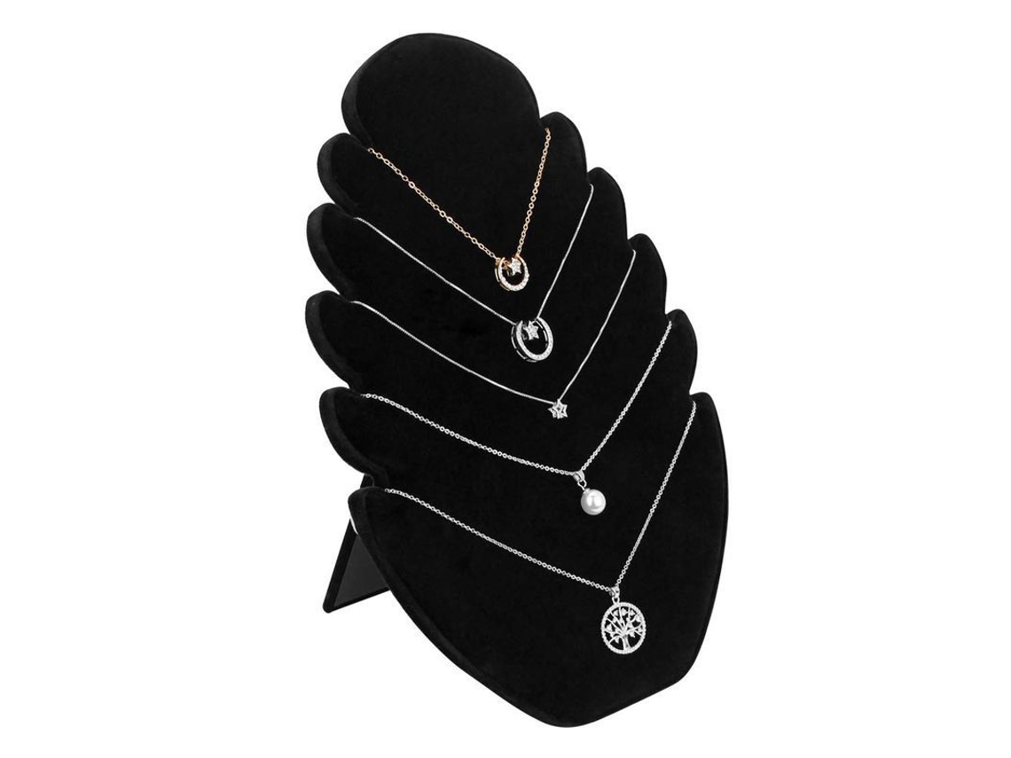 2026-soporte De Exhibición De Collares De Terciopelo Negro Con 5 Notches Para Joyería, Easel Colgante Para Pulseras Y Collares
