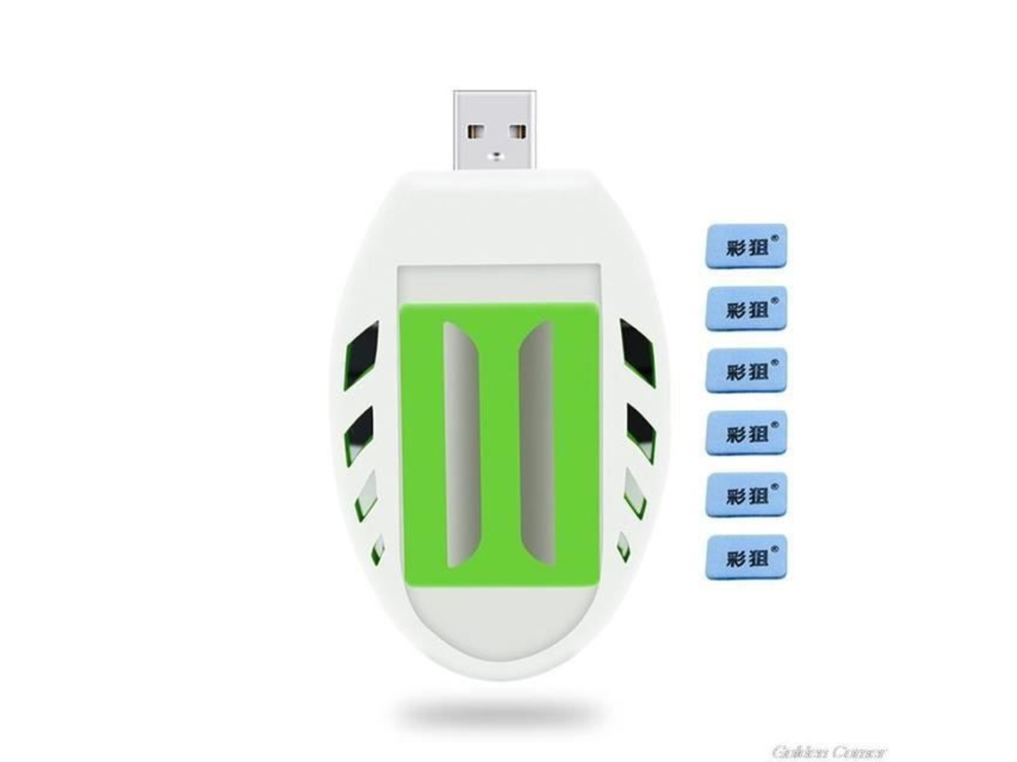 Lámpara de insectos B - Calentador eléctrico portátil Repelente de mosquitos USB con bobina de chip para viajes al aire libre en automóvil One YWEI