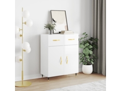 Aparador De Madera Contrachapada Blanco Brillante 69,5x34x90 Cm