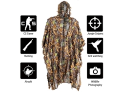 Traje Ghillie Para Hombre Para Caza, Camuflaje 3d Con Hojas, Poncho Militar, Capa De Camuflaje Cs