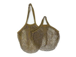Bolsa de malla reutilizable y portátil para guardar frutas y verduras. Bolsa de algodón plegable y ecológica (2 unidades).