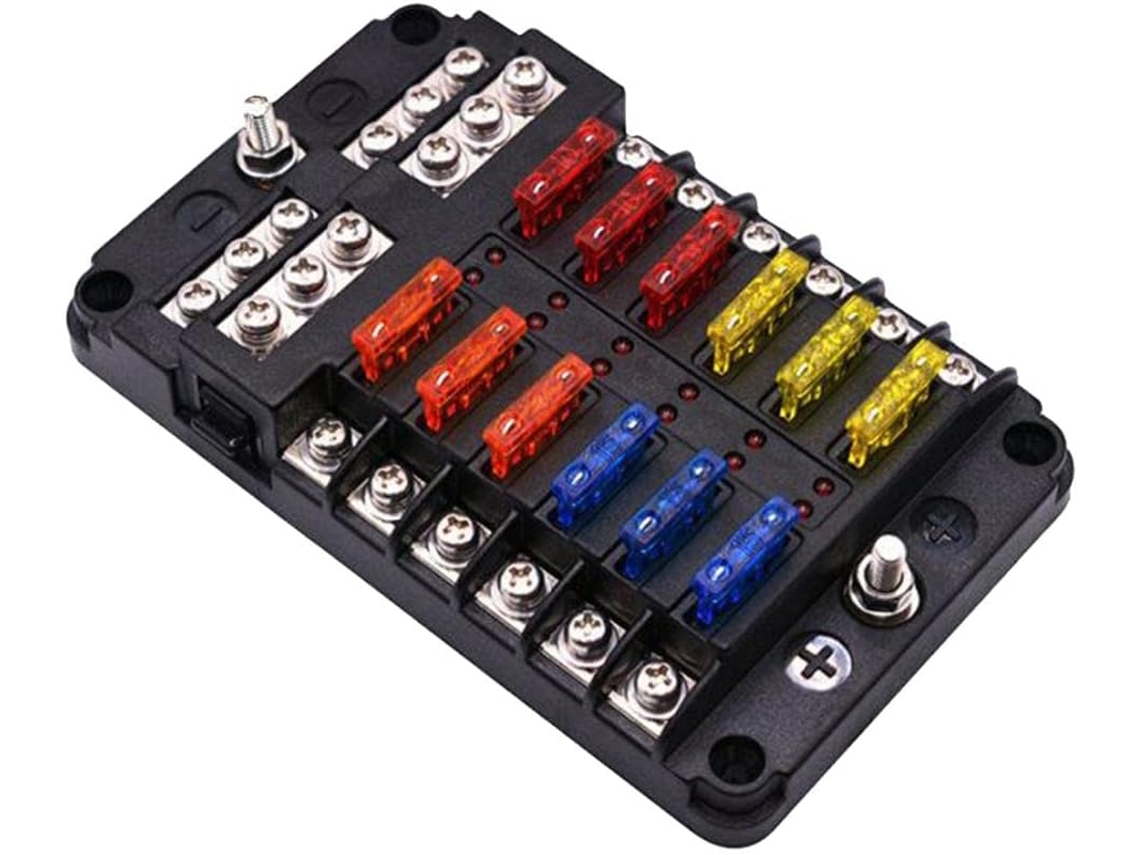 1 Juego De 12 Portafusibles Para Automóviles, 32 V, Con Luz Indicadora Led.