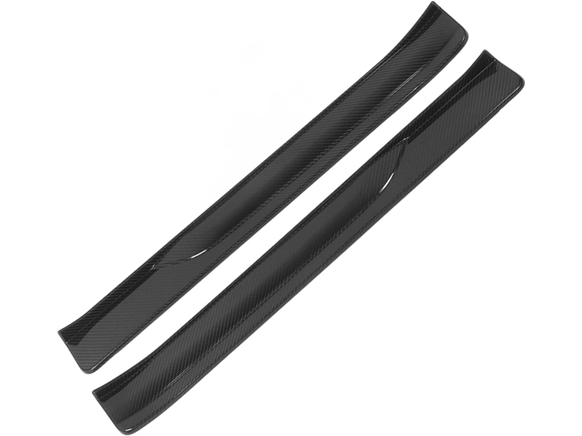 Volante De Fibra De Carbono, Diseño En Forma De D En Rojo, Estilo Deportivo, Empuñadura De Cuero 3k Brillante Perforado.
